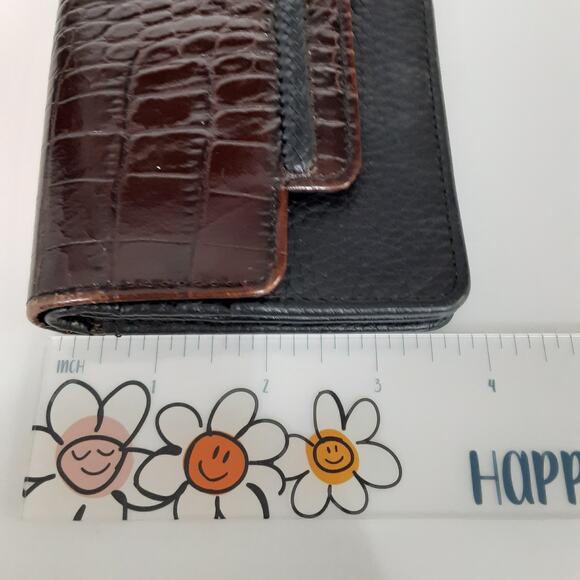 Brighton Gwynevere Wallet Clutch Black Croco Embossed Leather Bifold Travel - Picture 9 of 9